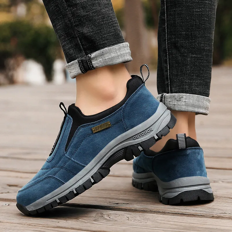Men's Outdoor Walking Shoes Lightweight Breathable Running Sneakers - Large Size Hiking and Sports Footwear for Elderly and Active Individuals - Trendy Cross-Border Fashion thumbnail 2