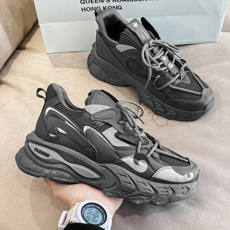 Men's Korean Style Trendy Dad Sneakers - Lightweight Casual Sports Shoes for Youth - Spring/Autumn Fashion, One-Piece Dropshipping Available thumbnail 3