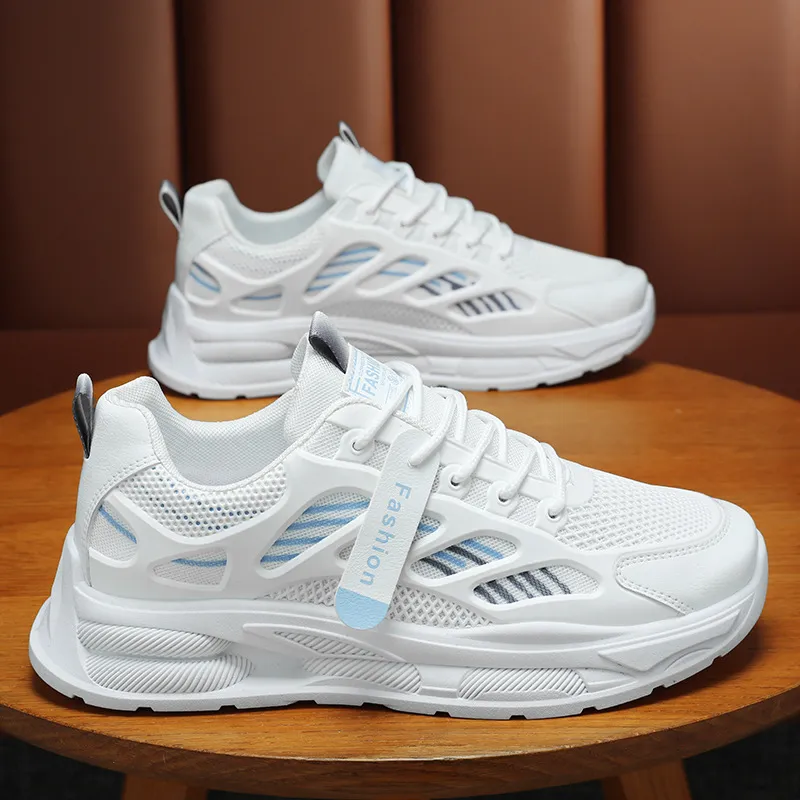 Men's Lightweight Mesh Running Shoes - Breathable Athletic Sneakers for Sports, Casual Wear, and Students - Trendy Dad Shoes for Spring/Autumn thumbnail 6