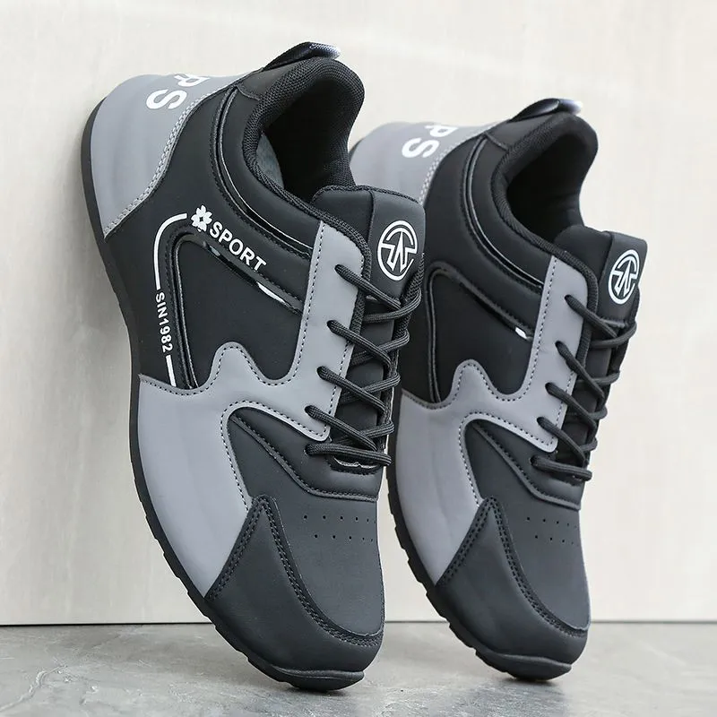 Men's Casual Leather Sneakers - Torre New Sports Style - Autumn Fashion TikTok Trending Shoes thumbnail 3
