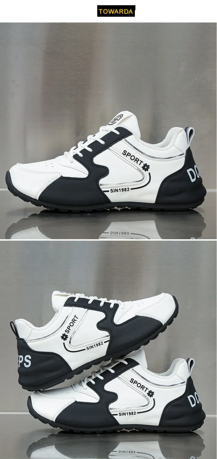 Men's Casual Leather Sneakers - Torre New Sports Style - Autumn Fashion TikTok Trending Shoes showcase 14