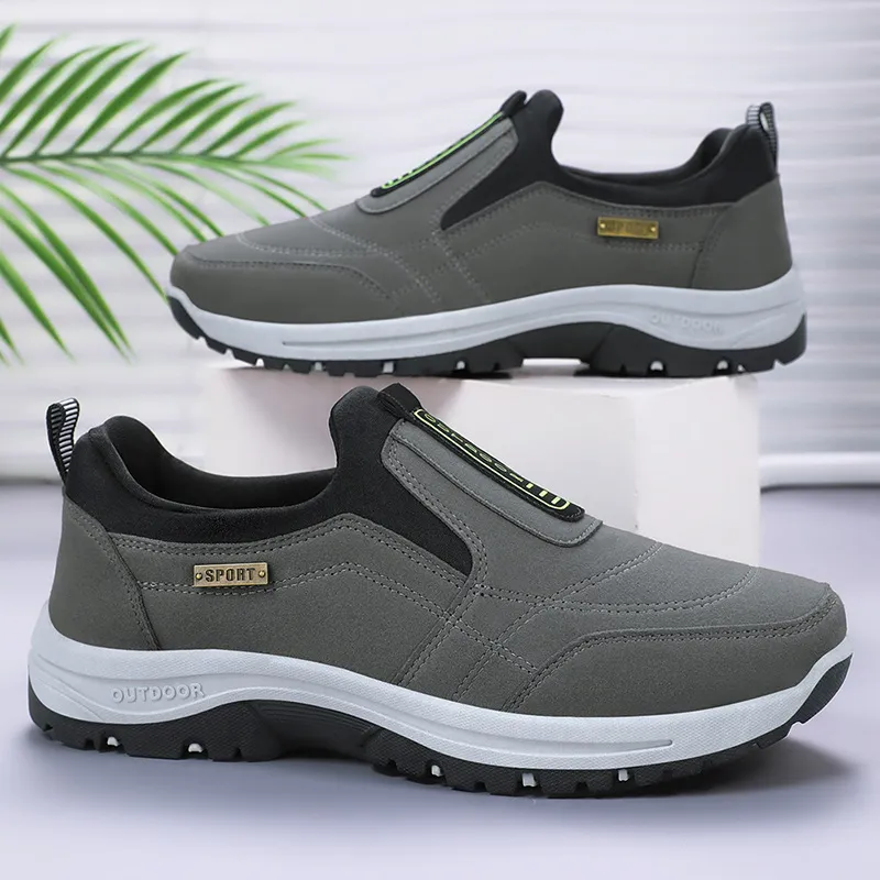 Men's Walking Shoes Spring Large Size Outdoor Hiking Sneakers Thick-Soled Casual Slip-On Cross-Border Dropshipping thumbnail 2