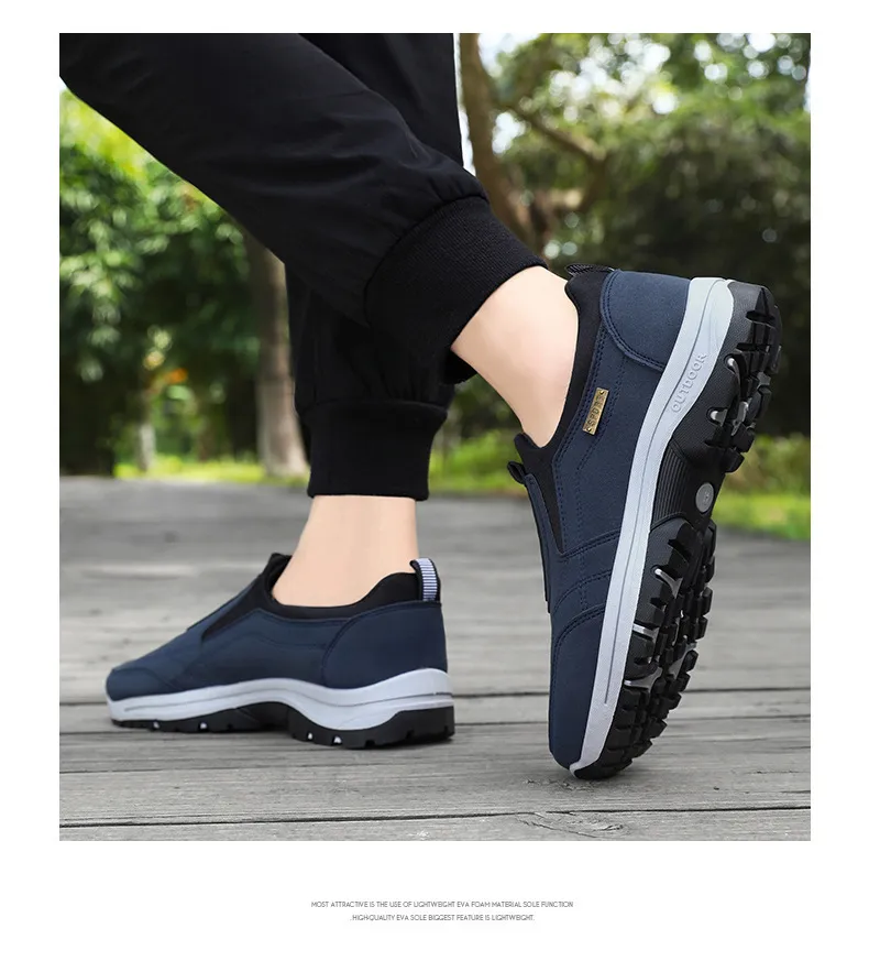 Men's Walking Shoes Spring Large Size Outdoor Hiking Sneakers Thick-Soled Casual Slip-On Cross-Border Dropshipping showcase 15