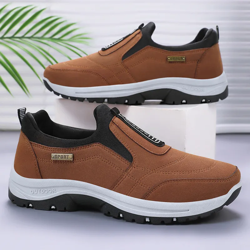 Men's Walking Shoes Spring Large Size Outdoor Hiking Sneakers Thick-Soled Casual Slip-On Cross-Border Dropshipping thumbnail 3
