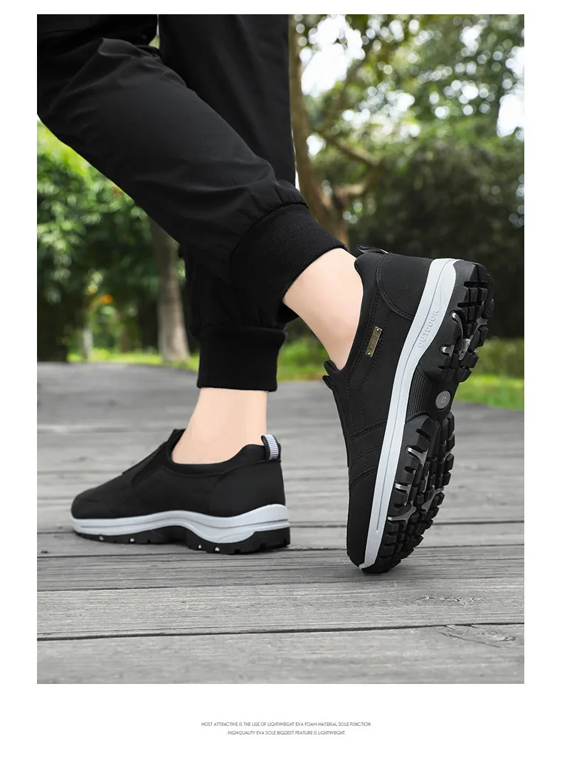 Men's Walking Shoes Spring Large Size Outdoor Hiking Sneakers Thick-Soled Casual Slip-On Cross-Border Dropshipping showcase 11