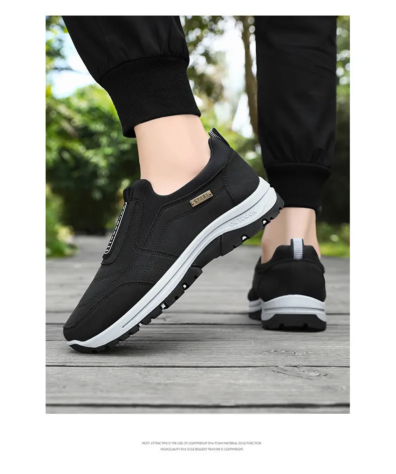 Men's Walking Shoes Spring Large Size Outdoor Hiking Sneakers Thick-Soled Casual Slip-On Cross-Border Dropshipping showcase 13