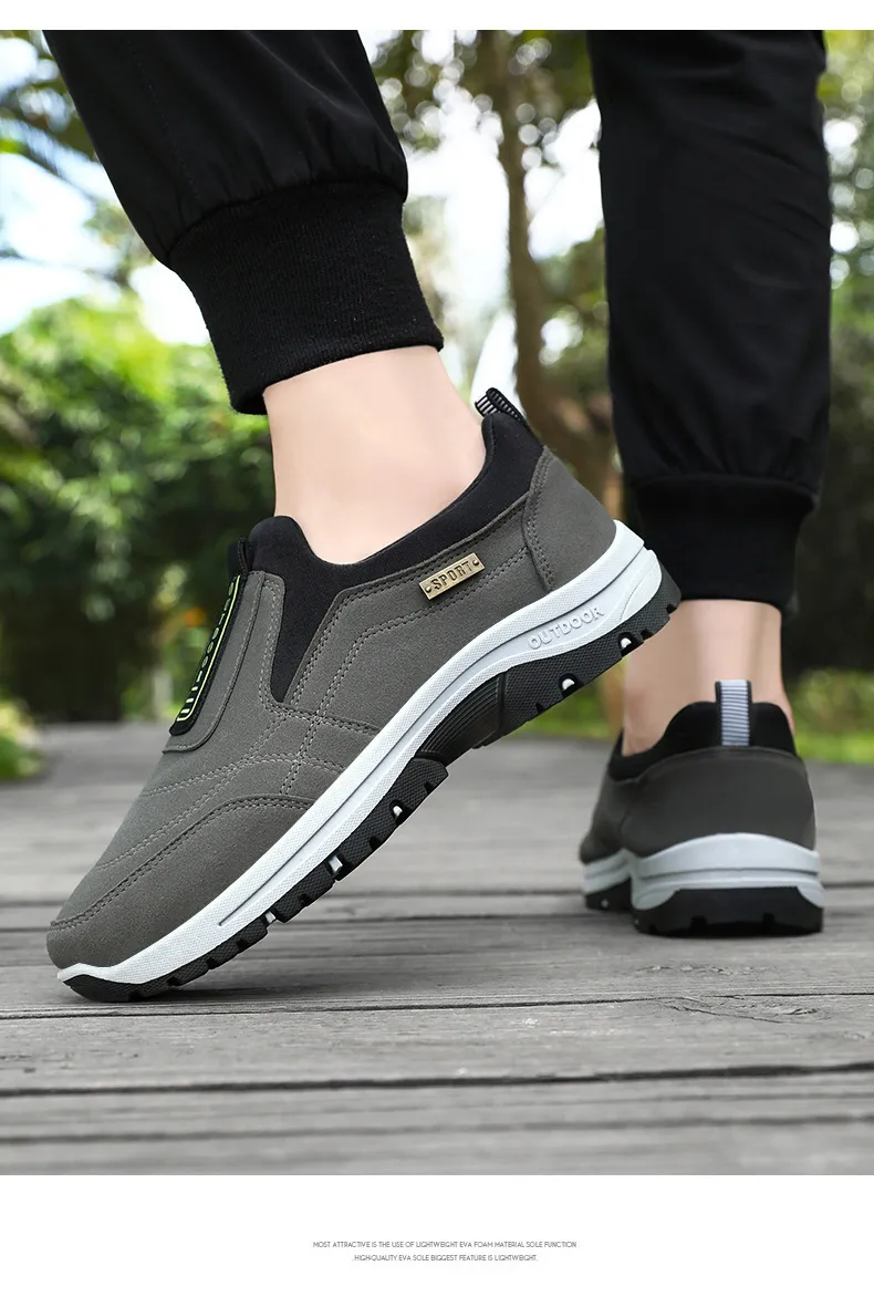 Men's Walking Shoes Spring Large Size Outdoor Hiking Sneakers Thick-Soled Casual Slip-On Cross-Border Dropshipping showcase 20
