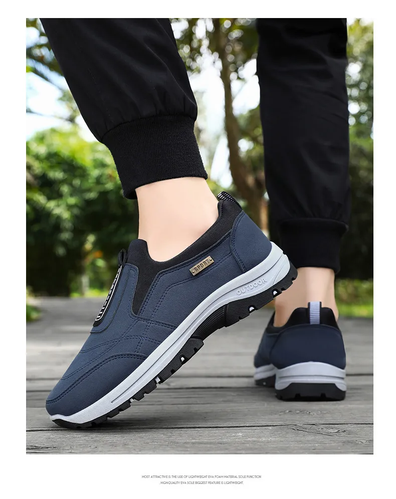 Men's Walking Shoes Spring Large Size Outdoor Hiking Sneakers Thick-Soled Casual Slip-On Cross-Border Dropshipping showcase 17