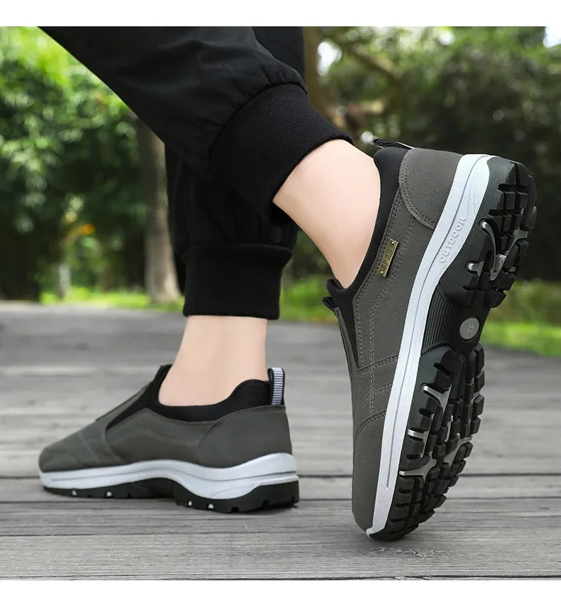 Men's Walking Shoes Spring Large Size Outdoor Hiking Sneakers Thick-Soled Casual Slip-On Cross-Border Dropshipping showcase 18