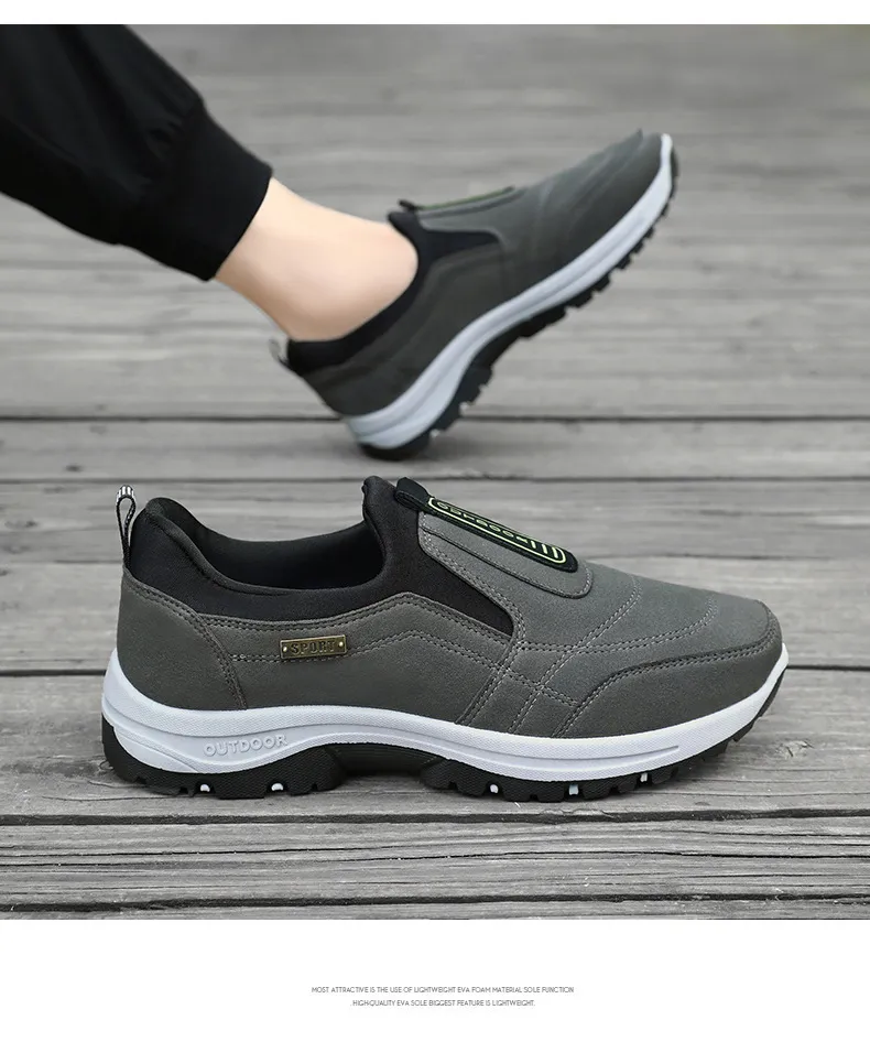 Men's Walking Shoes Spring Large Size Outdoor Hiking Sneakers Thick-Soled Casual Slip-On Cross-Border Dropshipping showcase 19