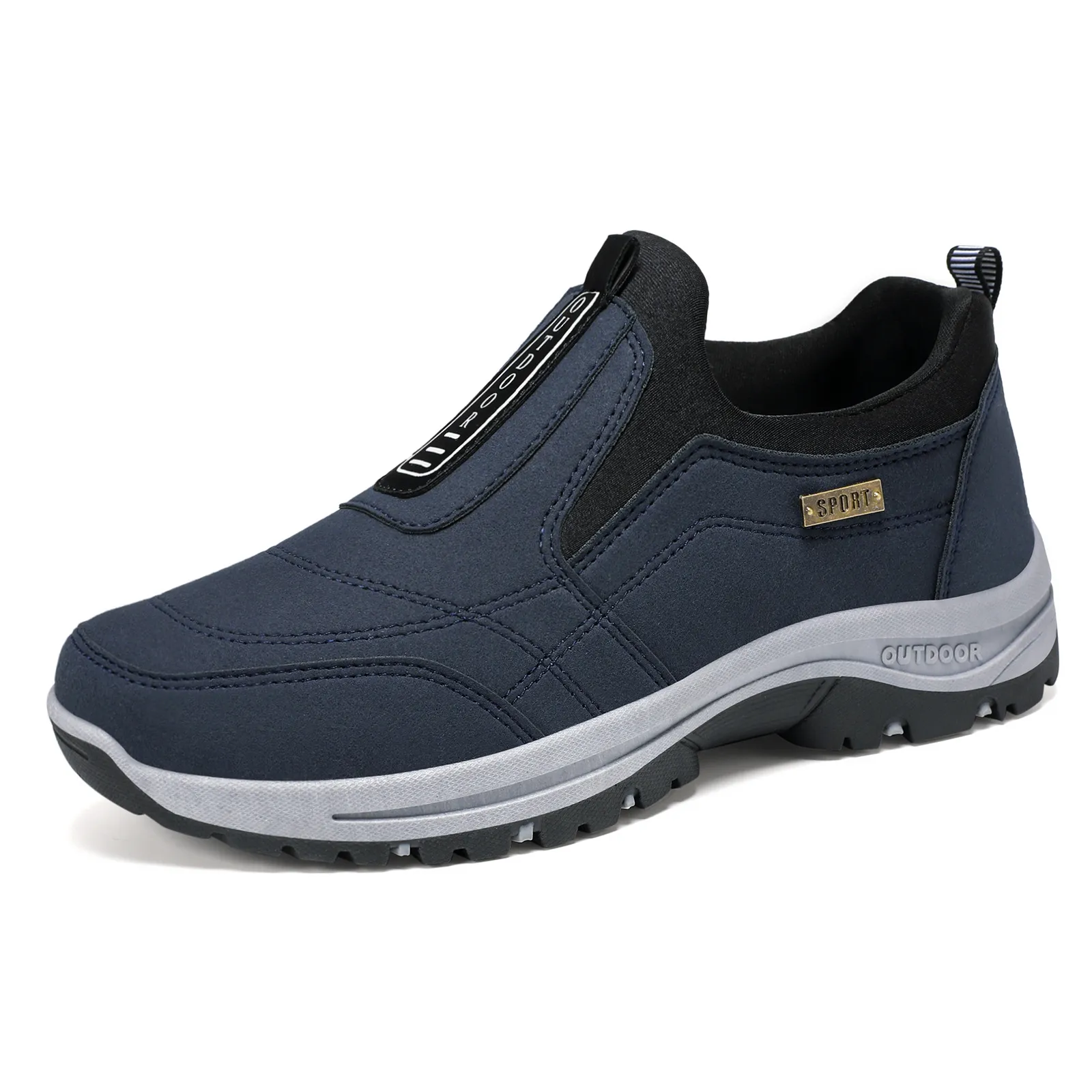 Men's Walking Shoes Spring Large Size Outdoor Hiking Sneakers Thick-Soled Casual Slip-On Cross-Border Dropshipping thumbnail 5