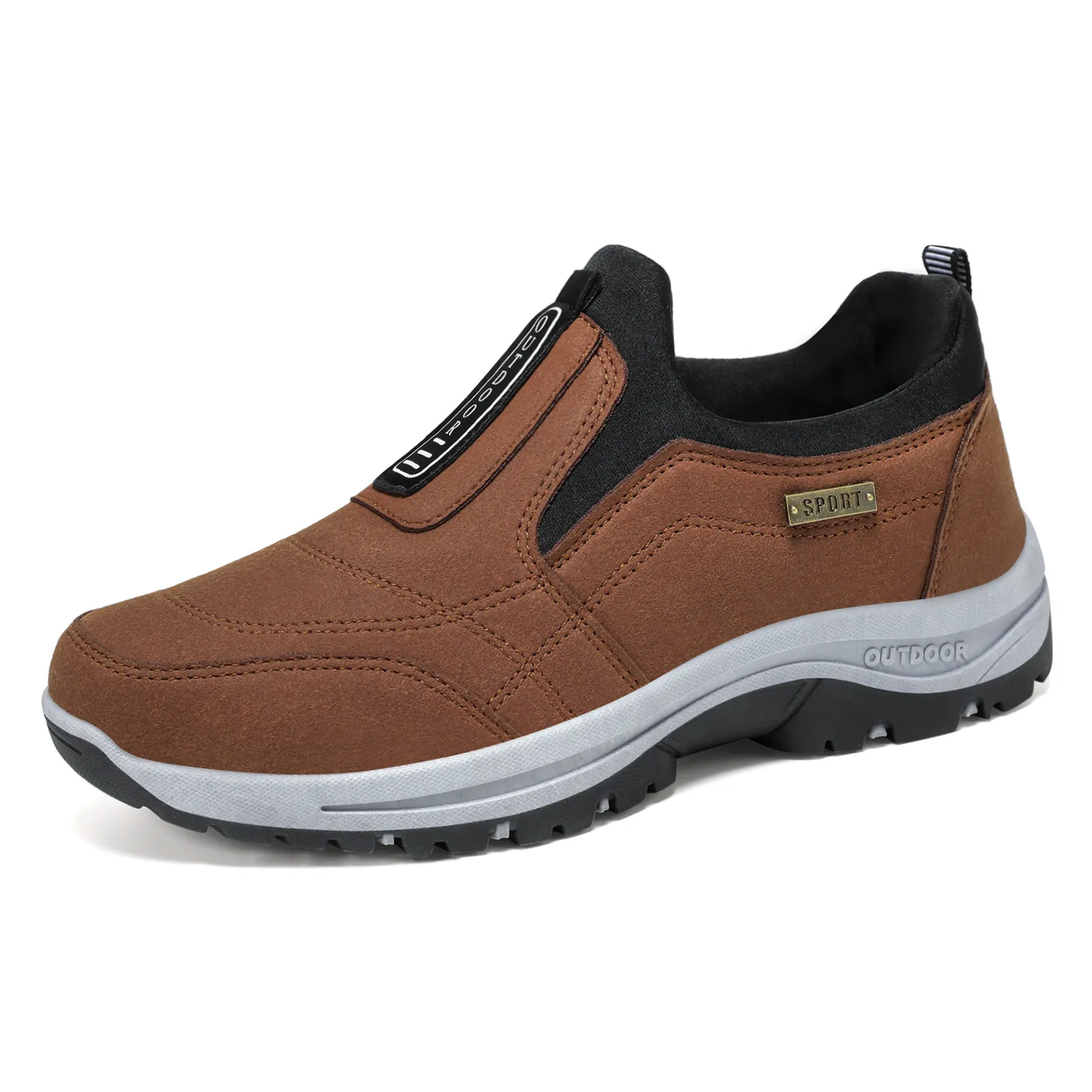 Men's Walking Shoes Spring Large Size Outdoor Hiking Sneakers Thick-Soled Casual Slip-On Cross-Border Dropshipping thumbnail 8