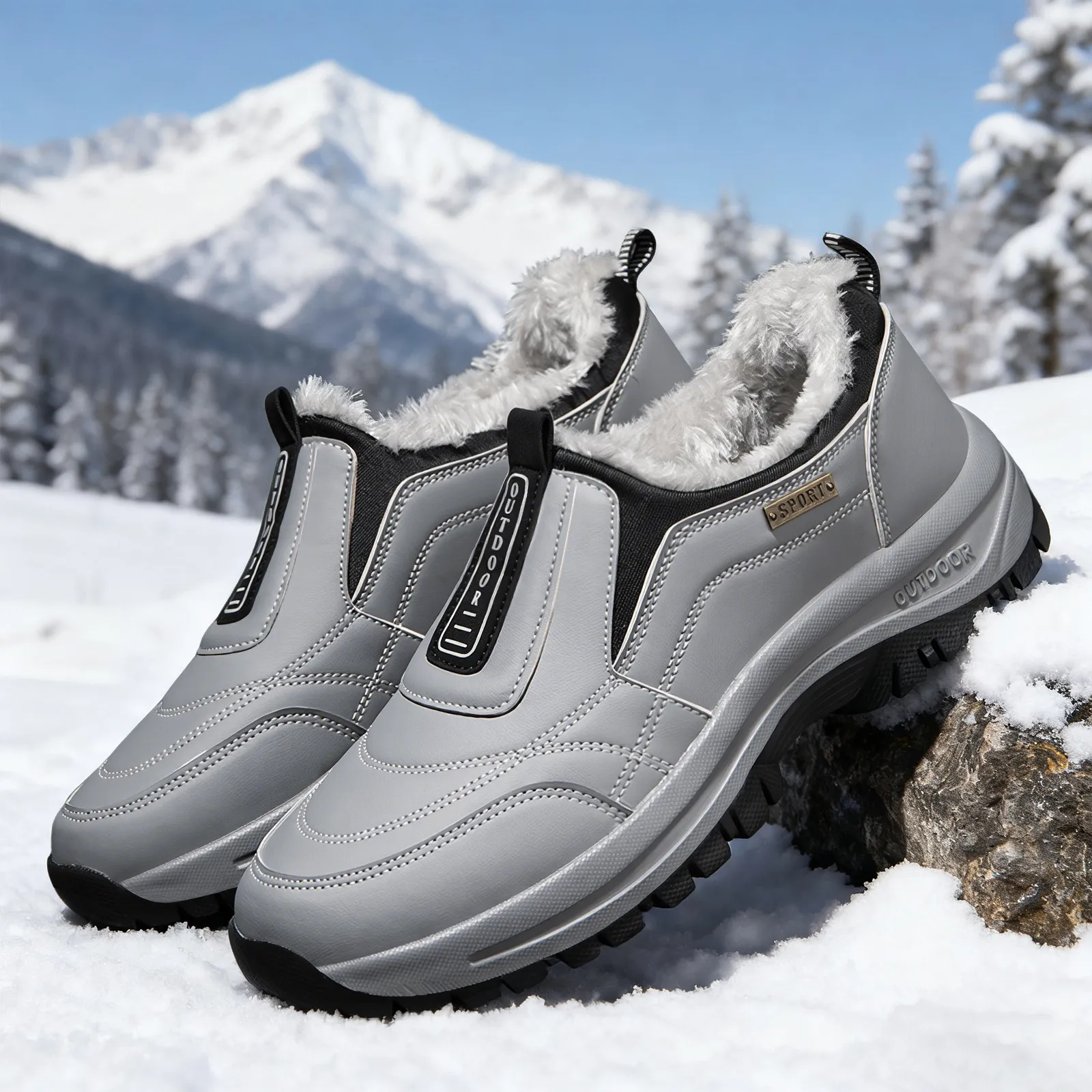 Men's Walking Shoes Spring Large Size Outdoor Hiking Sneakers Thick-Soled Casual Slip-On Cross-Border Dropshipping thumbnail 7