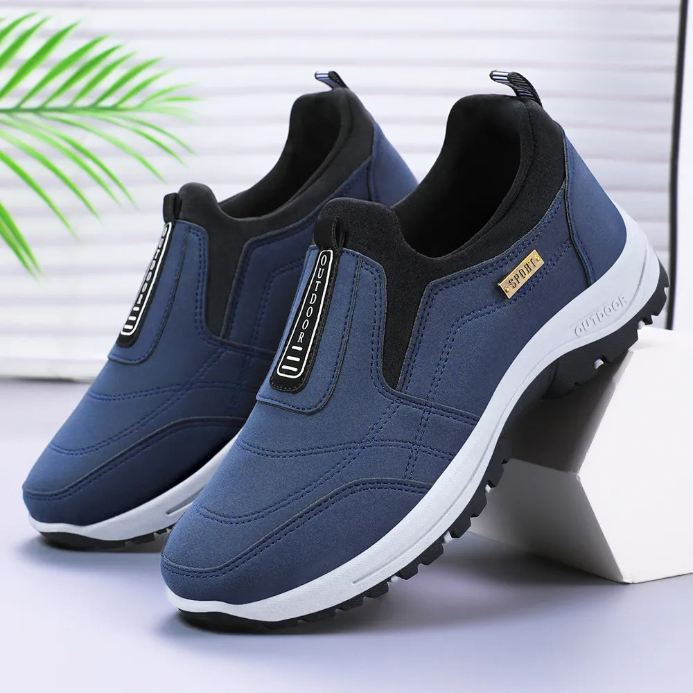Men's Walking Shoes Spring Large Size Outdoor Hiking Sneakers Thick-Soled Casual Slip-On Cross-Border Dropshipping thumbnail 1