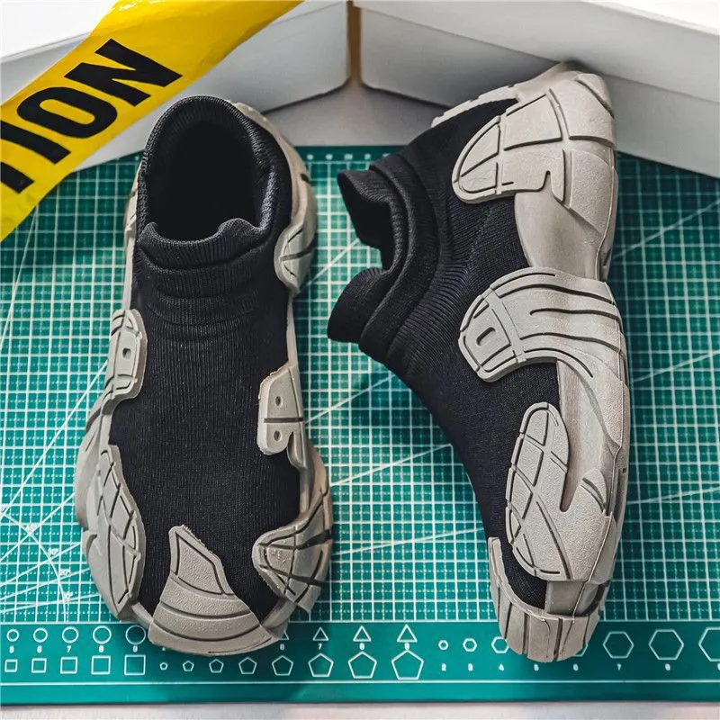 Men's Slip-On Sock Sneakers - Breathable Casual Shoes for Spring/Summer 2026 - Soft Sole, Large Size Dad Shoes for Comfort showcase 4
