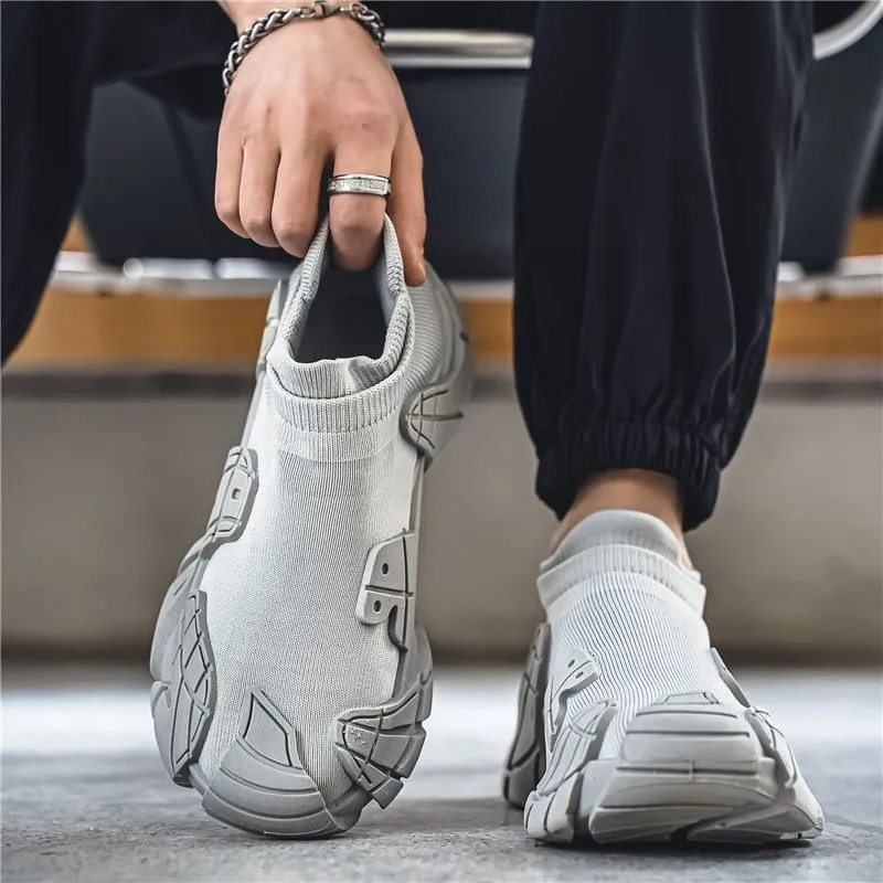 Men's Slip-On Sock Sneakers - Breathable Casual Shoes for Spring/Summer 2026 - Soft Sole, Large Size Dad Shoes for Comfort showcase 9