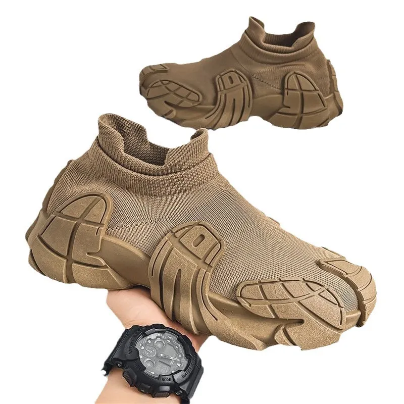 Men's Slip-On Sock Sneakers - Breathable Casual Shoes for Spring/Summer 2026 - Soft Sole, Large Size Dad Shoes for Comfort thumbnail 5