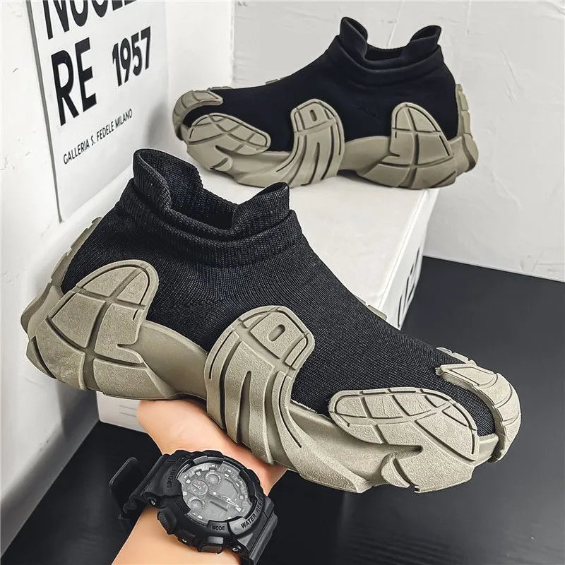 Men's Slip-On Sock Sneakers - Breathable Casual Shoes for Spring/Summer 2026 - Soft Sole, Large Size Dad Shoes for Comfort thumbnail 6
