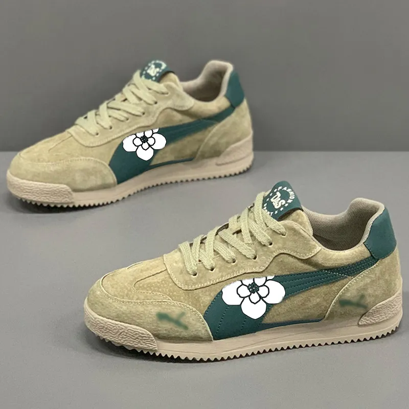 Men's Summer Breathable Sneakers - Trendy Light Luxury Low-Top Fashion Casual Retro Versatile Shoes for Everyday Wear thumbnail 1