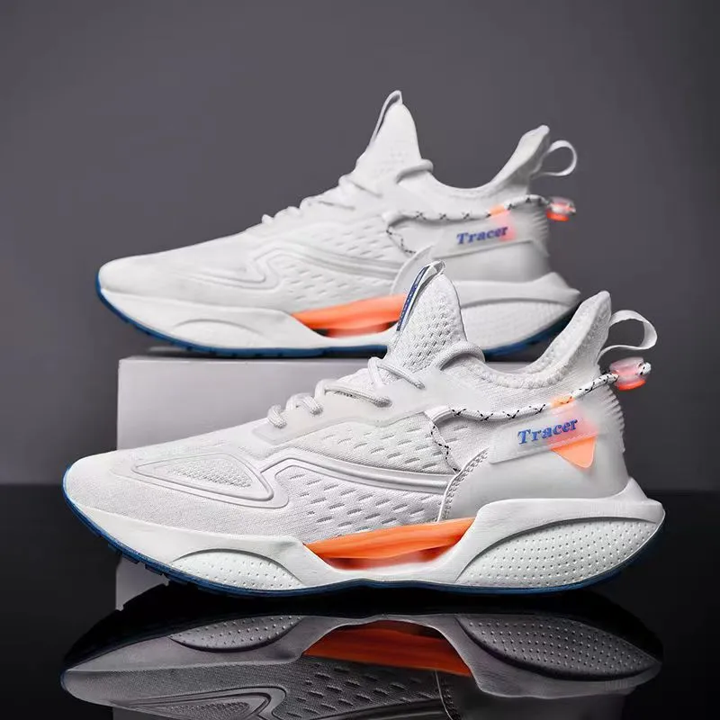 Men's Fly-Knit Running Shoes 2025 Spring Summer - Hollow Sole Lace-Up Trendy Casual Sneakers for Men - Lightweight Breathable Athletic Footwear thumbnail 8