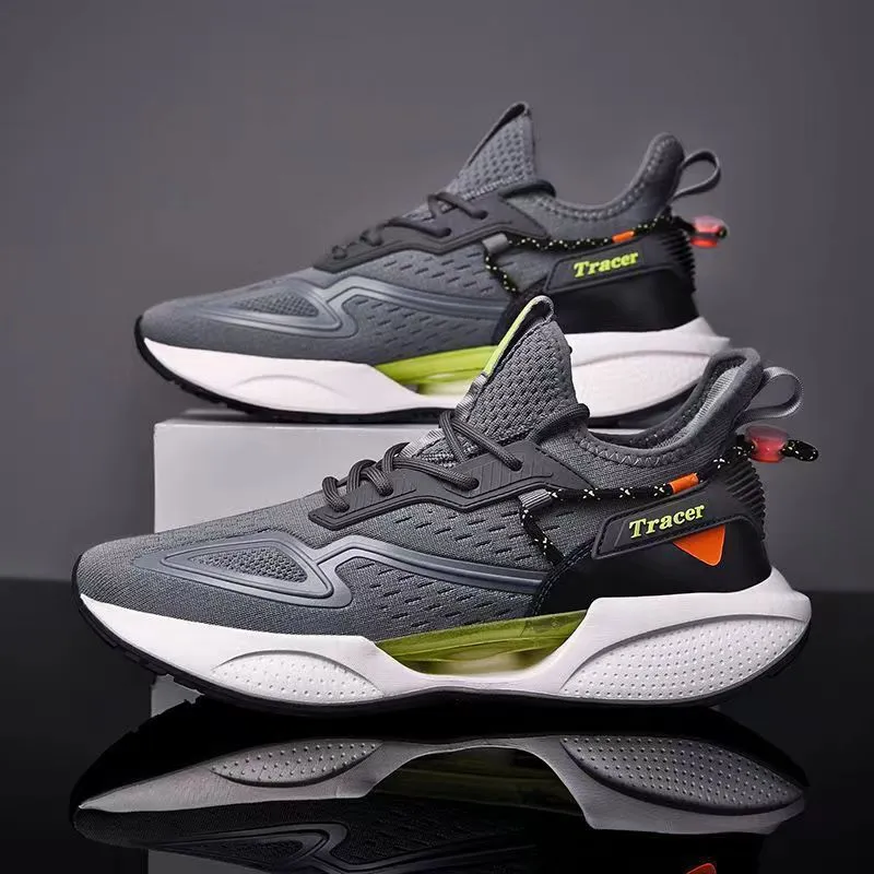 Men's Fly-Knit Running Shoes 2025 Spring Summer - Hollow Sole Lace-Up Trendy Casual Sneakers for Men - Lightweight Breathable Athletic Footwear thumbnail 3