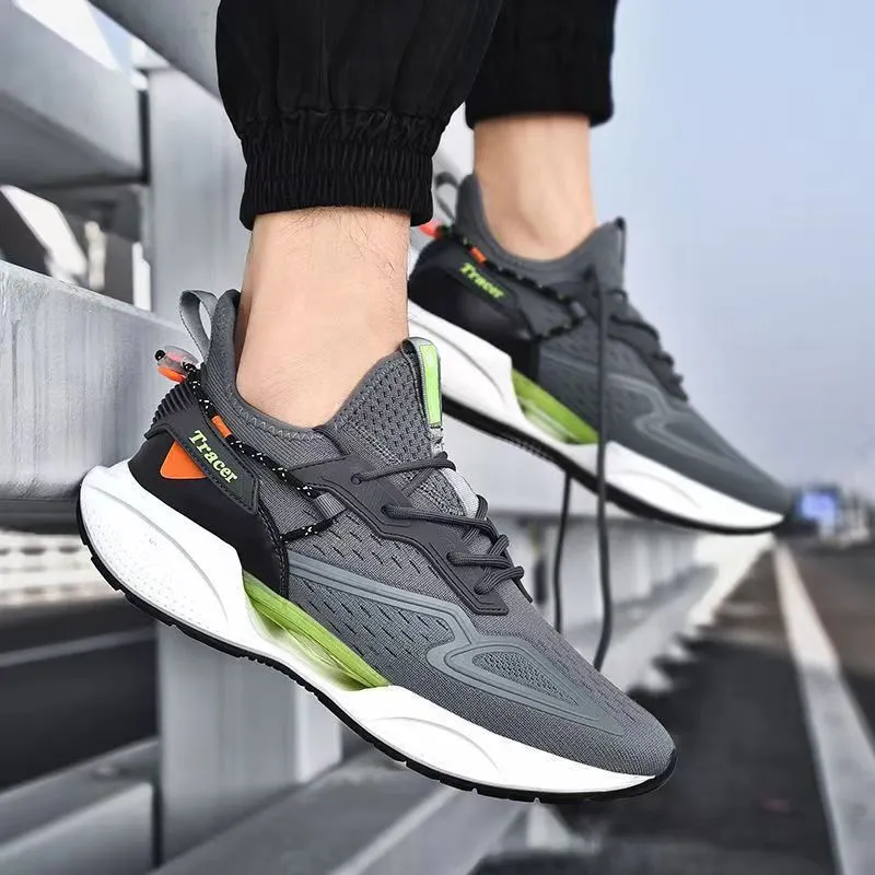 Men's Fly-Knit Running Shoes 2025 Spring Summer - Hollow Sole Lace-Up Trendy Casual Sneakers for Men - Lightweight Breathable Athletic Footwear thumbnail 4