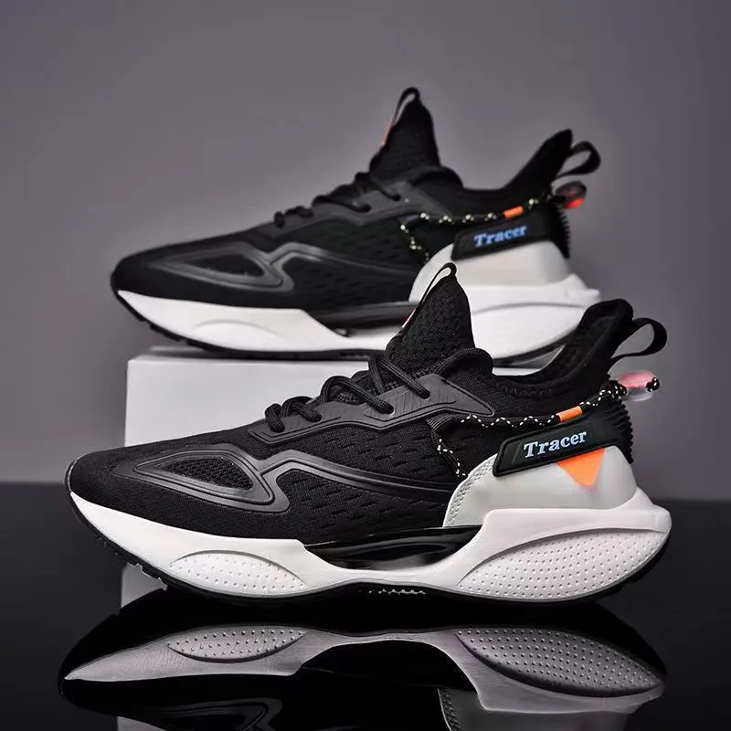 Men's Fly-Knit Running Shoes 2025 Spring Summer - Hollow Sole Lace-Up Trendy Casual Sneakers for Men - Lightweight Breathable Athletic Footwear thumbnail 10