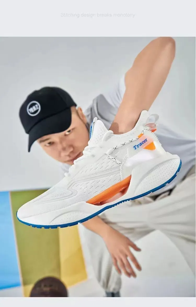 Men's Fly-Knit Running Shoes 2025 Spring Summer - Hollow Sole Lace-Up Trendy Casual Sneakers for Men - Lightweight Breathable Athletic Footwear showcase 9