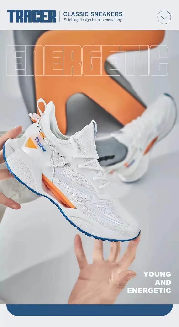 Men's Fly-Knit Running Shoes 2025 Spring Summer - Hollow Sole Lace-Up Trendy Casual Sneakers for Men - Lightweight Breathable Athletic Footwear showcase 8