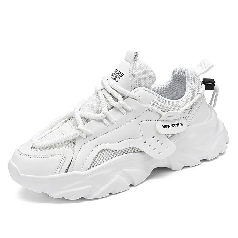 Men's Breathable Mesh Sneakers - Korean Style Trendy Casual Shoes - Lightweight Thick Sole All-Match Summer Footwear thumbnail 5