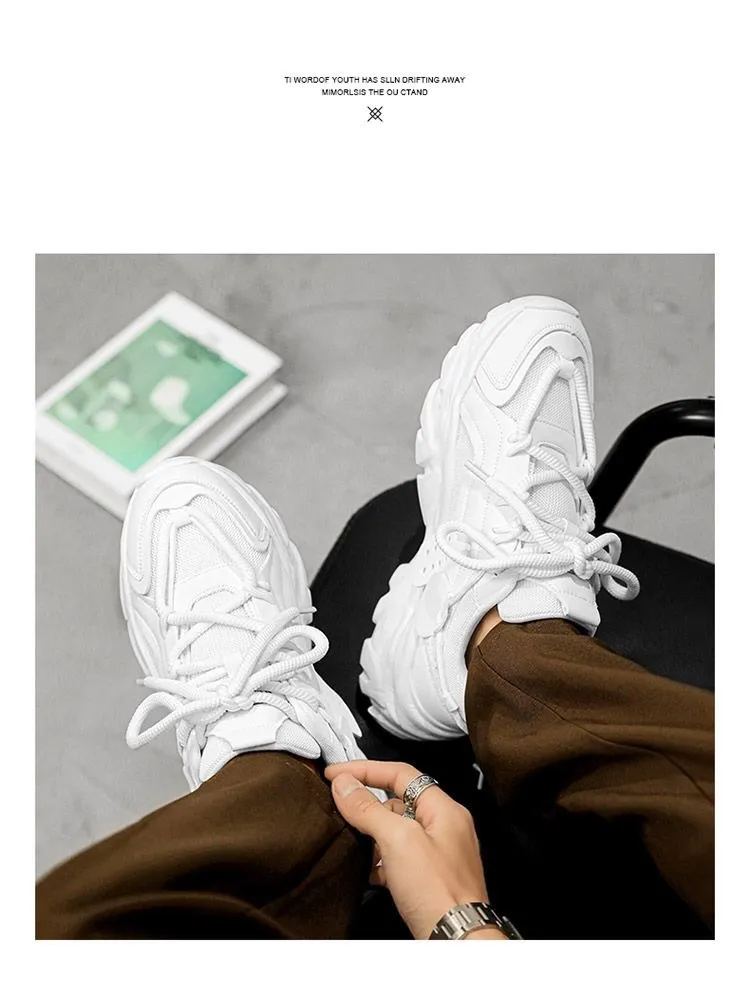 Men's Breathable Mesh Sneakers - Korean Style Trendy Casual Shoes - Lightweight Thick Sole All-Match Summer Footwear showcase 1