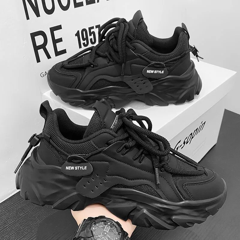 Men's Breathable Mesh Sneakers - Korean Style Trendy Casual Shoes - Lightweight Thick Sole All-Match Summer Footwear thumbnail 2