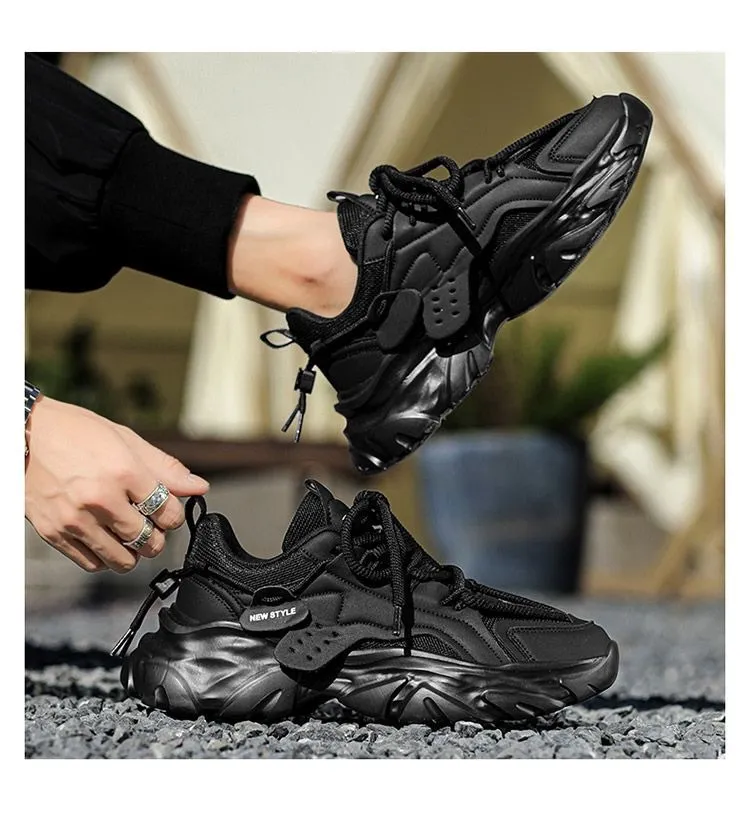 Men's Breathable Mesh Sneakers - Korean Style Trendy Casual Shoes - Lightweight Thick Sole All-Match Summer Footwear showcase 4