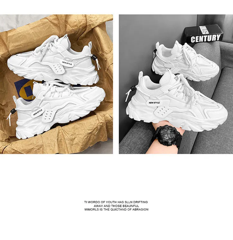Men's Breathable Mesh Sneakers - Korean Style Trendy Casual Shoes - Lightweight Thick Sole All-Match Summer Footwear showcase 3