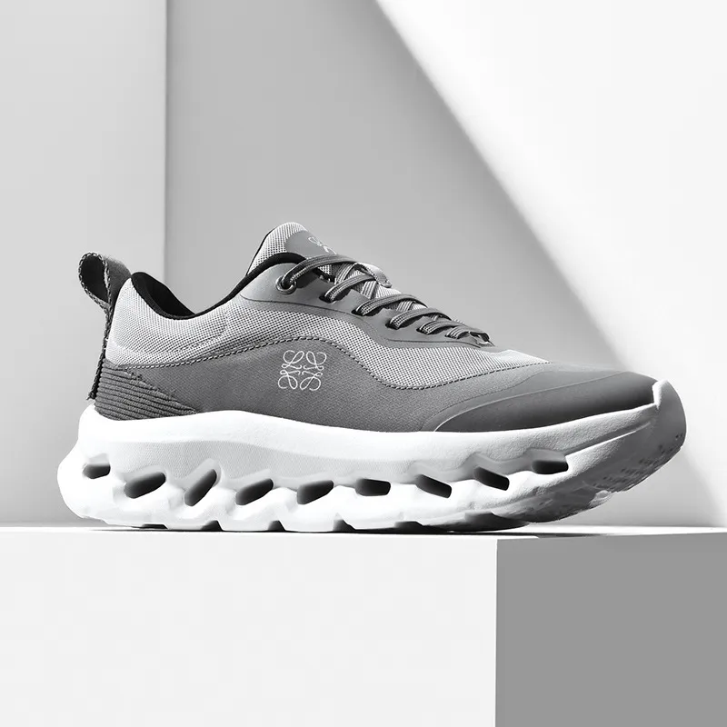 Men's Breathable Mesh Running Shoes - Lightweight Thick Sole Sports Sneakers for Jogging, Travel, and Outdoor Activities - Plus Sizes Available thumbnail 3