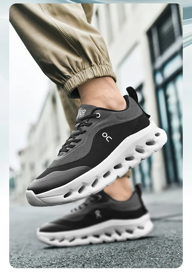 Men's Breathable Mesh Running Shoes - Lightweight Thick Sole Sports Sneakers for Jogging, Travel, and Outdoor Activities - Plus Sizes Available showcase 2