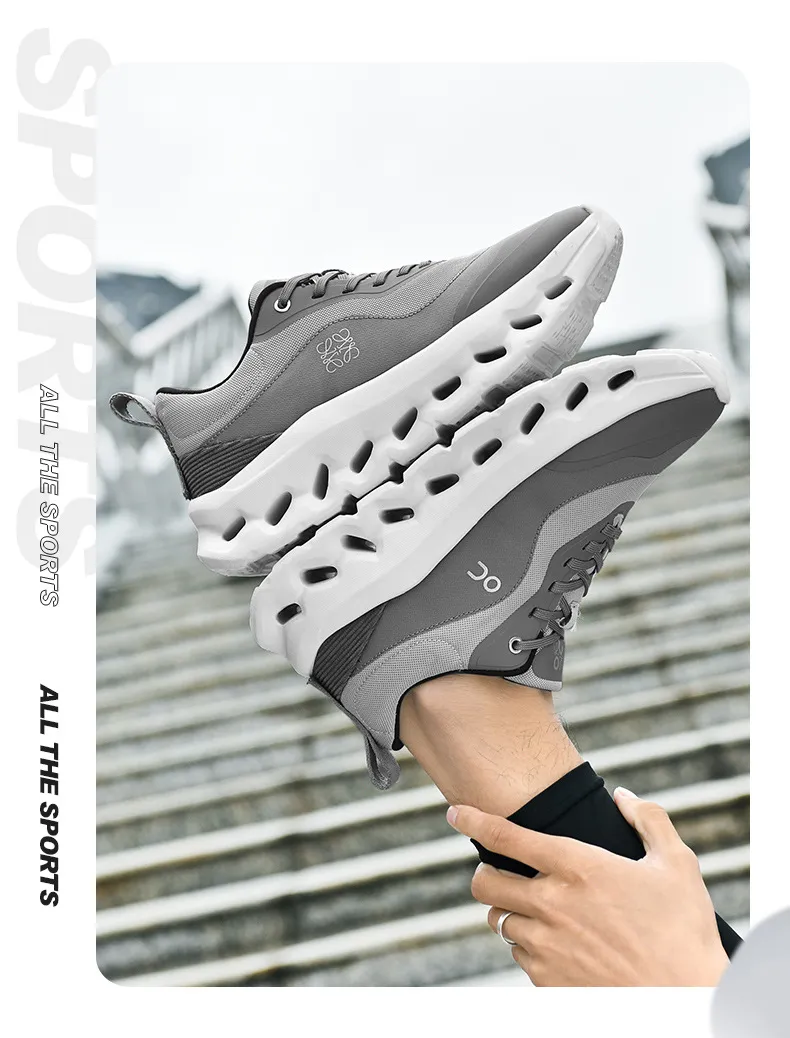 Men's Breathable Mesh Running Shoes - Lightweight Thick Sole Sports Sneakers for Jogging, Travel, and Outdoor Activities - Plus Sizes Available showcase 3