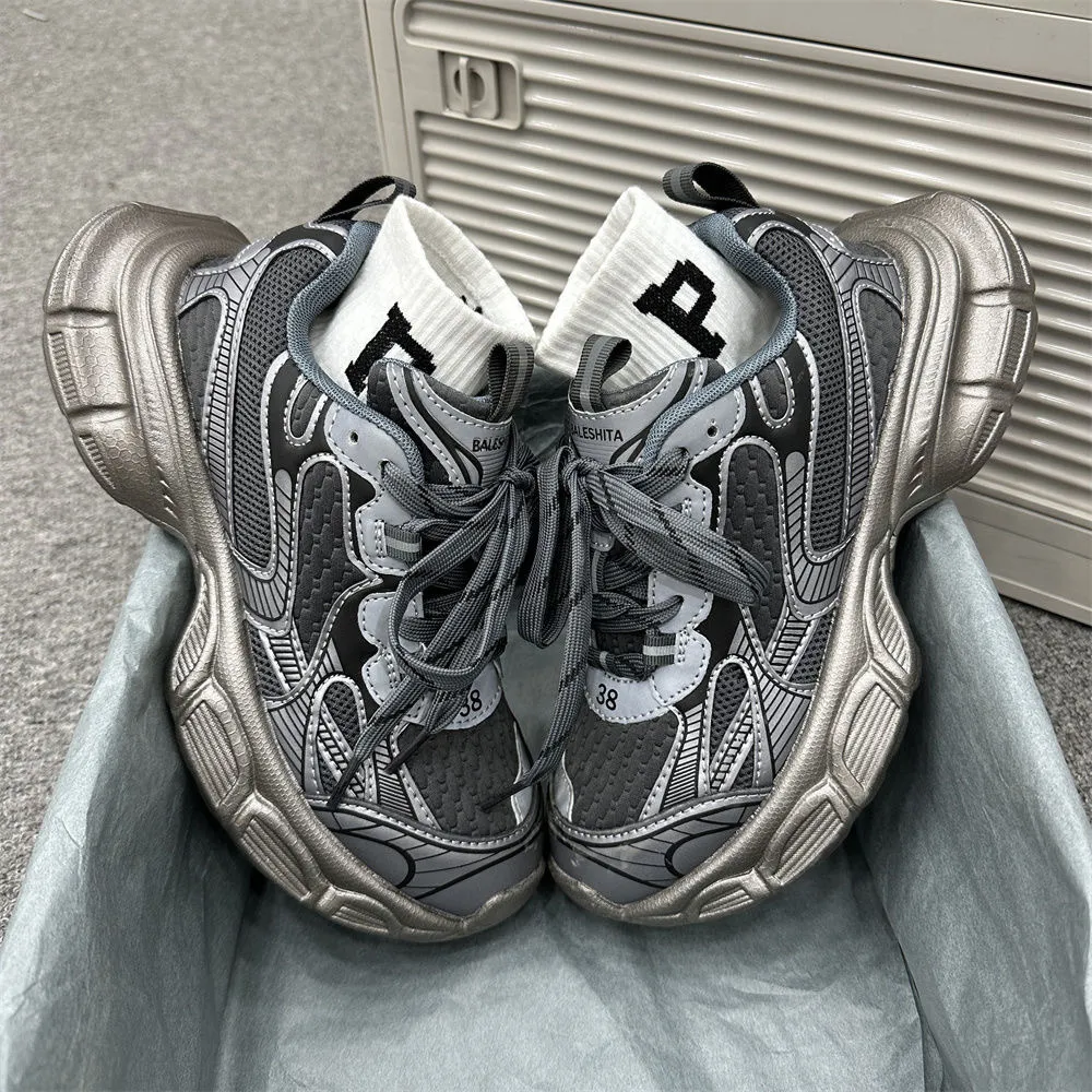Men's and Women's Fashion Sneakers - 2025 New Summer Style, Versatile Thick Sole, Korean Style, Casual Couple Shoes, Height Increasing Daddy Sneakers showcase 9