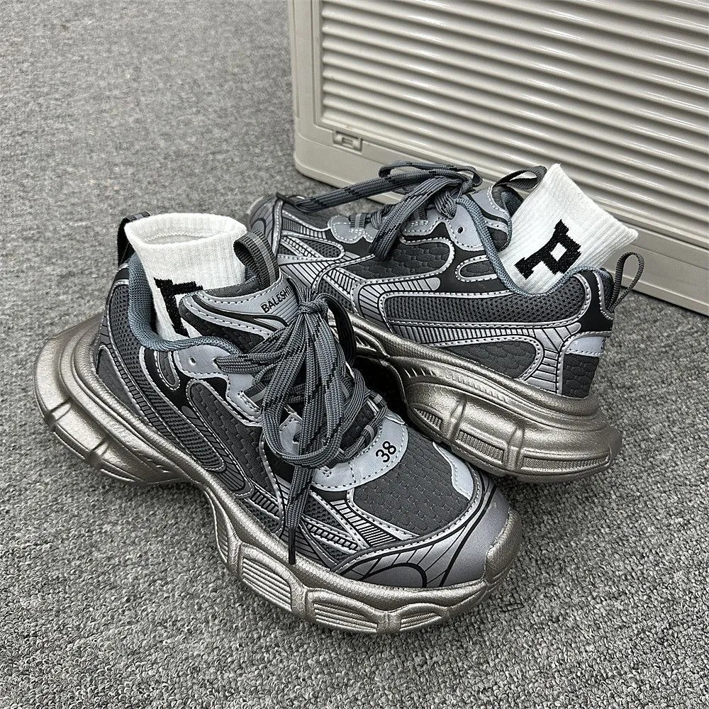Men's and Women's Fashion Sneakers - 2025 New Summer Style, Versatile Thick Sole, Korean Style, Casual Couple Shoes, Height Increasing Daddy Sneakers showcase 4