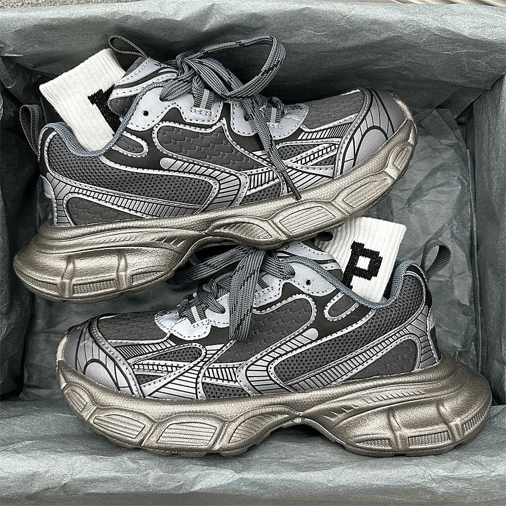 Men's and Women's Fashion Sneakers - 2025 New Summer Style, Versatile Thick Sole, Korean Style, Casual Couple Shoes, Height Increasing Daddy Sneakers thumbnail 5