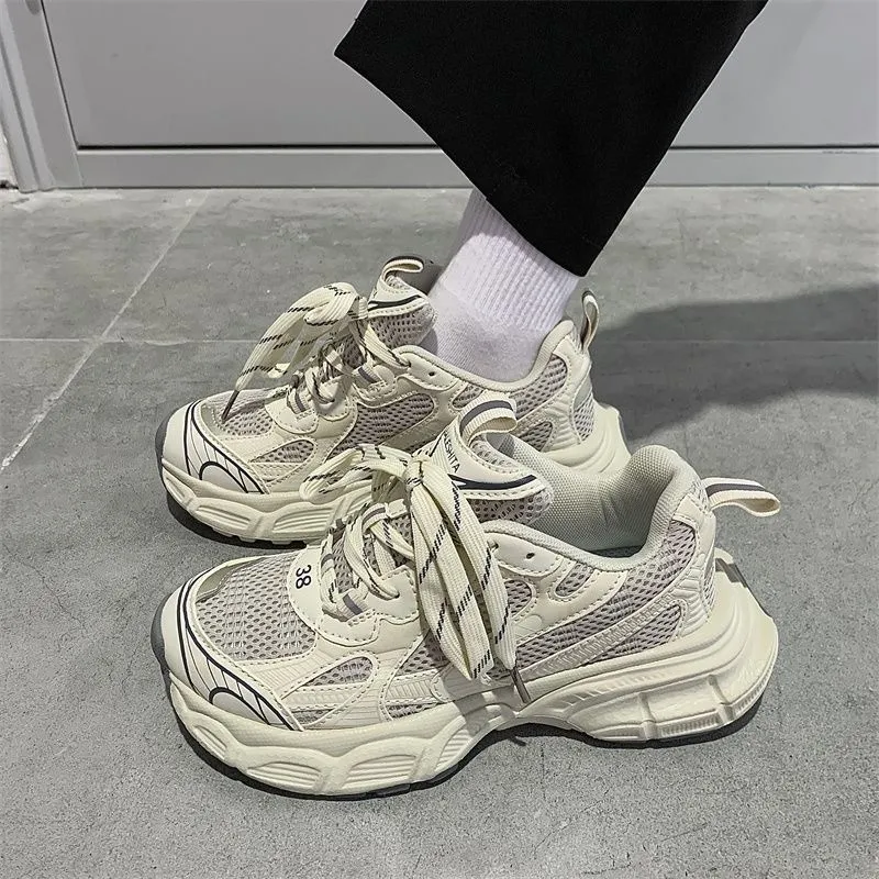 Men's and Women's Fashion Sneakers - 2025 New Summer Style, Versatile Thick Sole, Korean Style, Casual Couple Shoes, Height Increasing Daddy Sneakers thumbnail 2