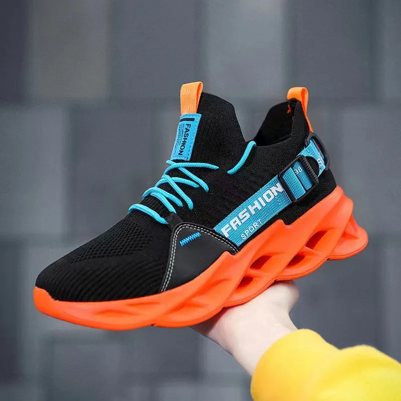 Men's Breathable Mesh Sports Shoes - Large Size Spring Outdoor Casual Fly-Knit Sock Sneakers for Running, Walking, Training thumbnail 1