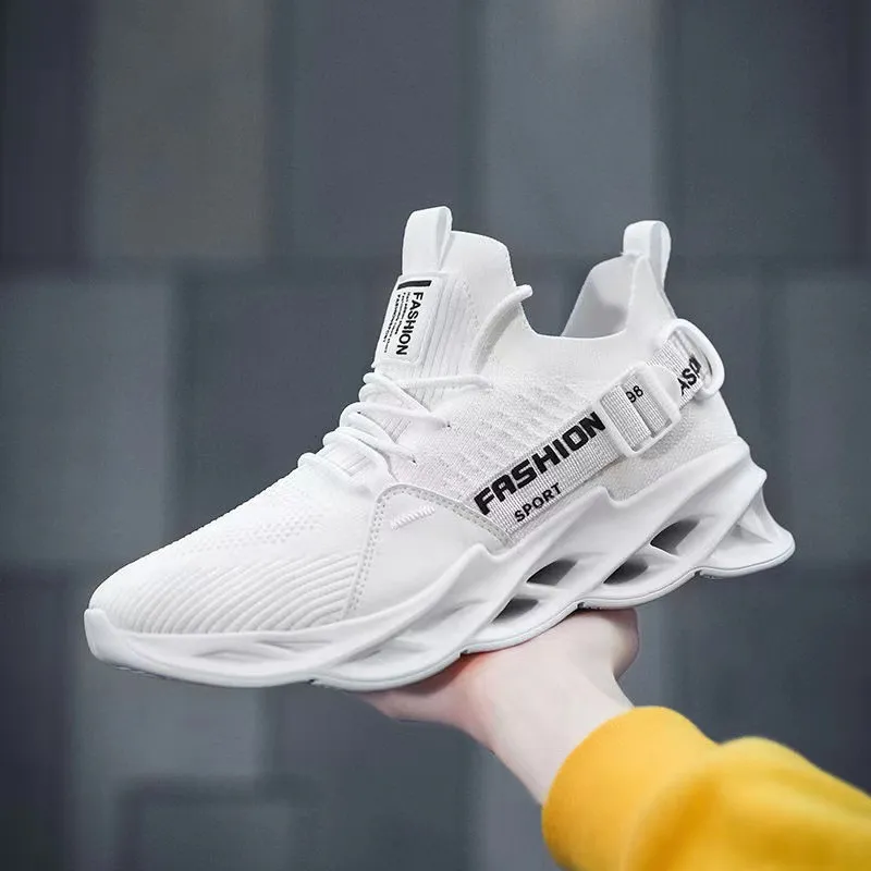 Men's Breathable Mesh Sports Shoes - Large Size Spring Outdoor Casual Fly-Knit Sock Sneakers for Running, Walking, Training thumbnail 4