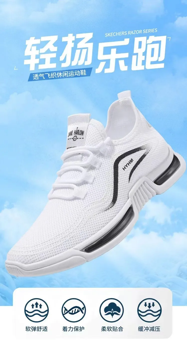 Men's Breathable Running Shoes - Lightweight Non-Slip Casual Sneakers for Sports, Fashionable Fly Woven Design, Comfortable Summer Footwear showcase 2