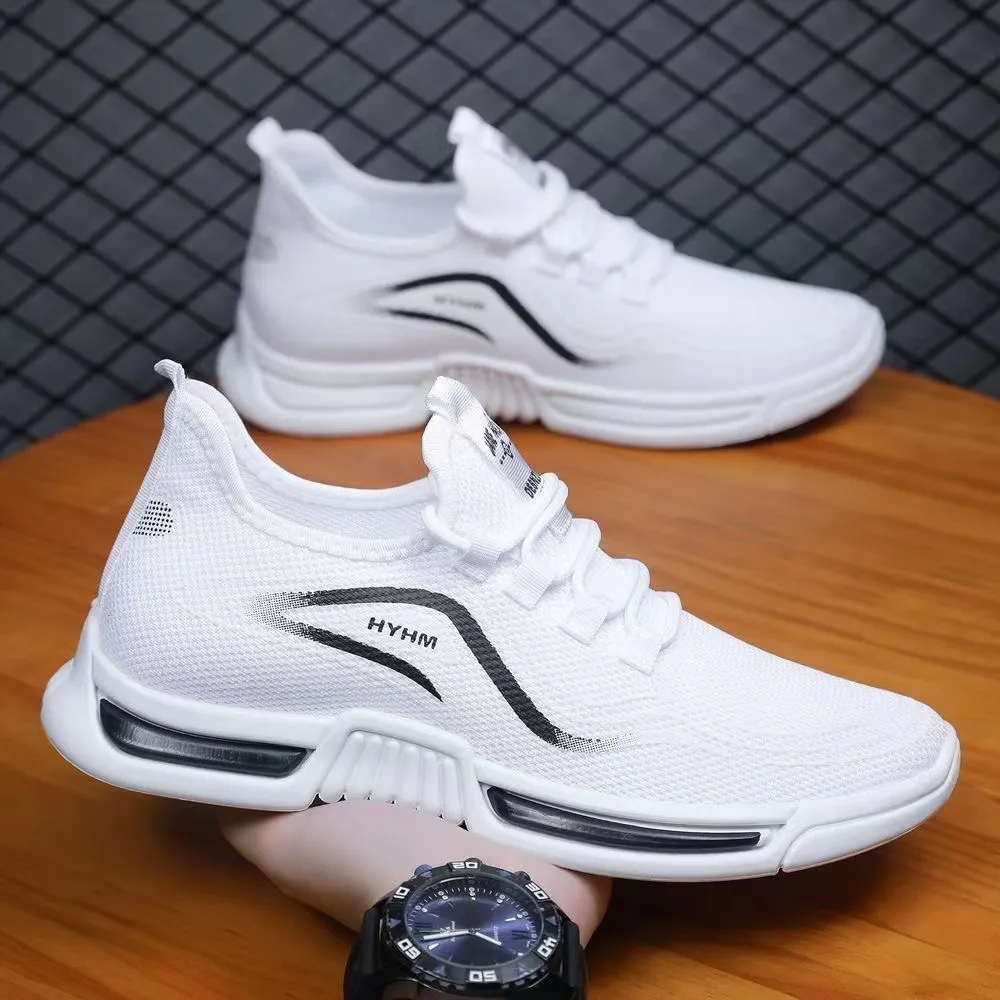 Men's Breathable Running Shoes - Lightweight Non-Slip Casual Sneakers for Sports, Fashionable Fly Woven Design, Comfortable Summer Footwear thumbnail 4