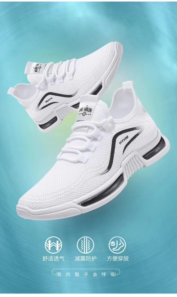 Men's Breathable Running Shoes - Lightweight Non-Slip Casual Sneakers for Sports, Fashionable Fly Woven Design, Comfortable Summer Footwear showcase 3