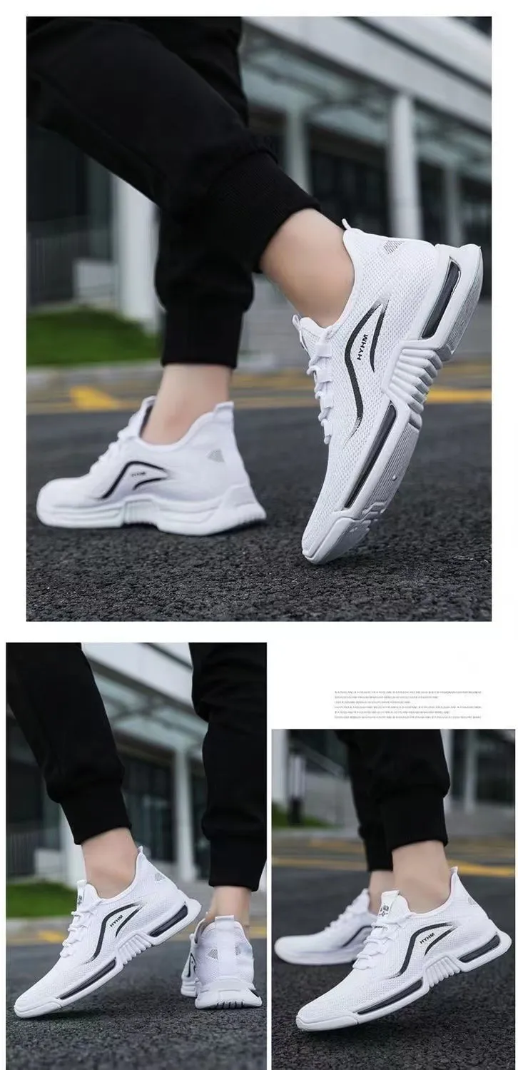 Men's Breathable Running Shoes - Lightweight Non-Slip Casual Sneakers for Sports, Fashionable Fly Woven Design, Comfortable Summer Footwear showcase 13
