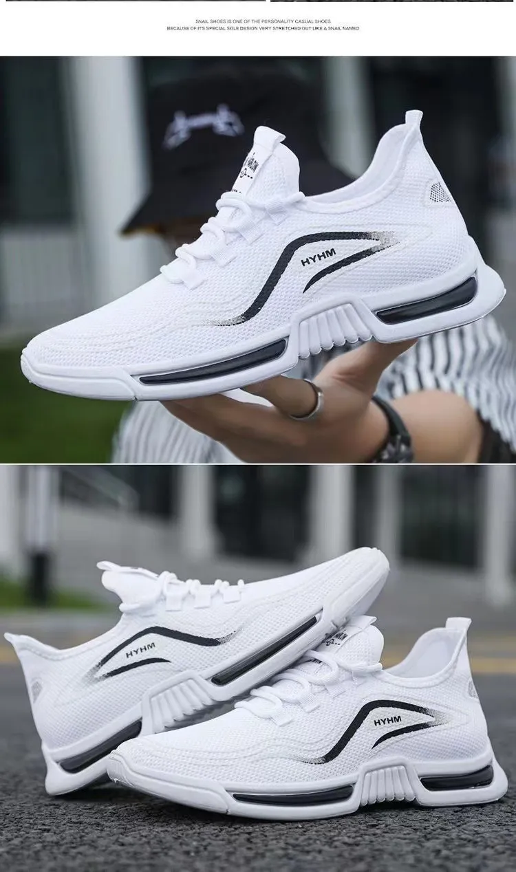 Men's Breathable Running Shoes - Lightweight Non-Slip Casual Sneakers for Sports, Fashionable Fly Woven Design, Comfortable Summer Footwear showcase 14