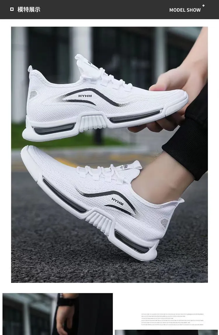 Men's Breathable Running Shoes - Lightweight Non-Slip Casual Sneakers for Sports, Fashionable Fly Woven Design, Comfortable Summer Footwear showcase 12