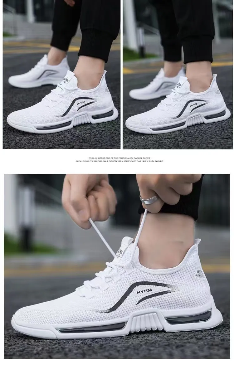 Men's Breathable Running Shoes - Lightweight Non-Slip Casual Sneakers for Sports, Fashionable Fly Woven Design, Comfortable Summer Footwear showcase 5